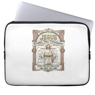 Housse Pour Ordinateur Portable Typographie de la page de l'hymne de Jésus Page de