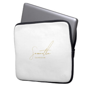 Housse Pour Ordinateur Portable Typographie de script doré manuscrit professionnel