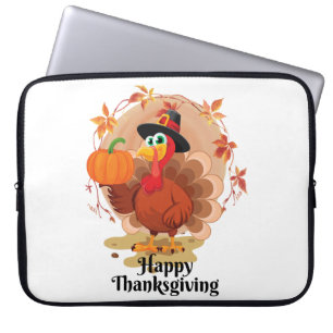 Housse Pour Ordinateur Portable Typographie de Thanksgiving joyeux