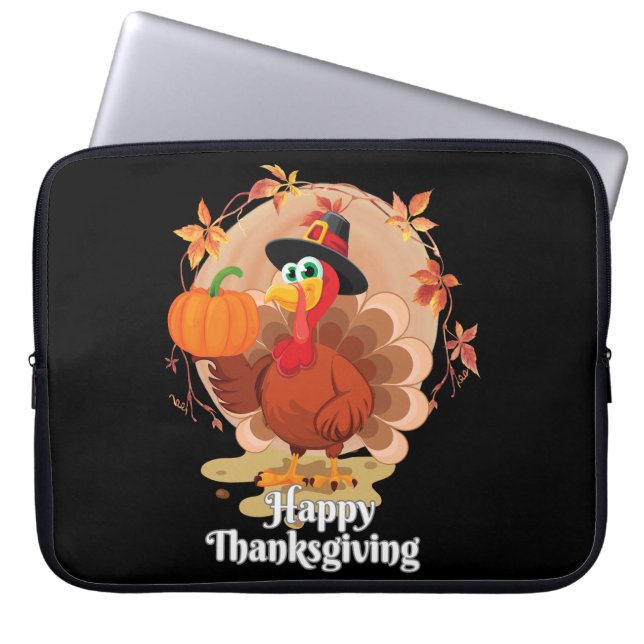 Housse Pour Ordinateur Portable Typographie du bon thanksgiving (Devant)