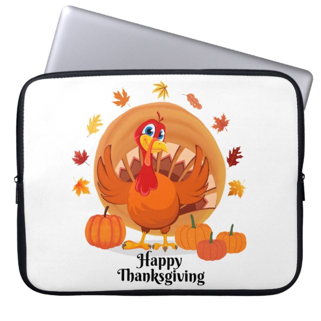 Housse Pour Ordinateur Portable Typographie du bon thanksgiving (Devant)
