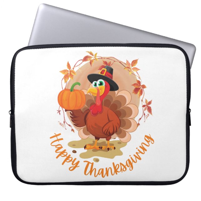 Housse Pour Ordinateur Portable Typographie du bon thanksgiving (Devant)