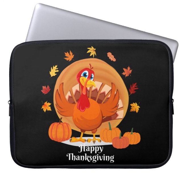 Housse Pour Ordinateur Portable Typographie du bon thanksgiving (Devant)