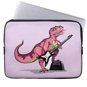 Housse Pour Ordinateur Portable Tyrannosaurus Rex Jouant La Guitare.