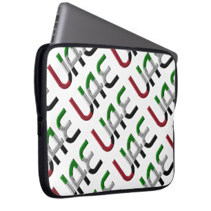 Housse Pour Ordinateur Portable UAE United Arab Emirat Flag Colors Typografy