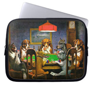 Housse Pour Ordinateur Portable Un ami dans le besoin, chiens jouant au poker,