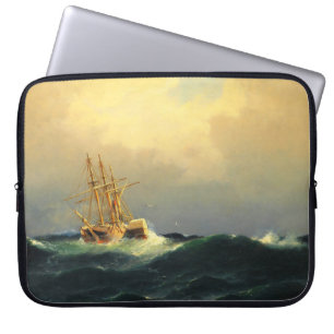 Housse Pour Ordinateur Portable Un bateau à vapeur dans une tempête dans l'océan A