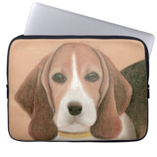 Housse Pour Ordinateur Portable Un mignon chien intelligent. Pastel