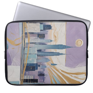 Housse Pour Ordinateur Portable Un paysage urbain lunaire