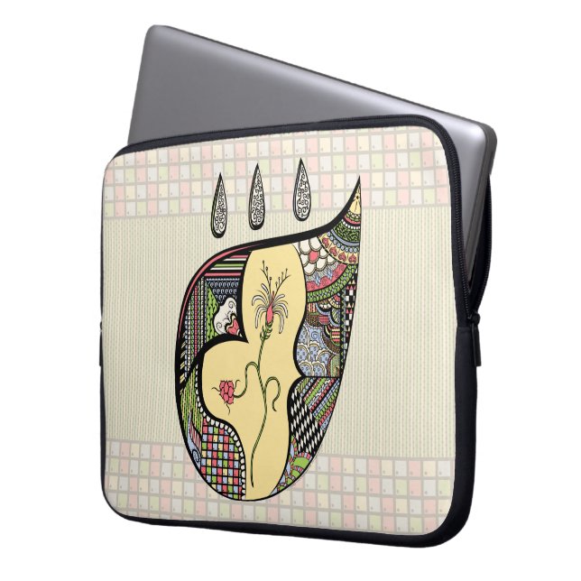 Housse Pour Ordinateur Portable Une Fleur À L'Intérieur Du Manchon (devant gauche)