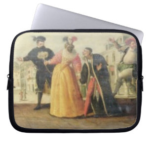 Housse Pour Ordinateur Portable Une troupe de Commedia Dell'Arte avant une