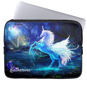 Housse Pour Ordinateur Portable Unicorne Pegasus Moonlight Ajouter un nom rembourr