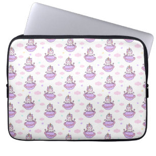 Housse Pour Ordinateur Portable Unicornes sur les planètes Motif spatial magique