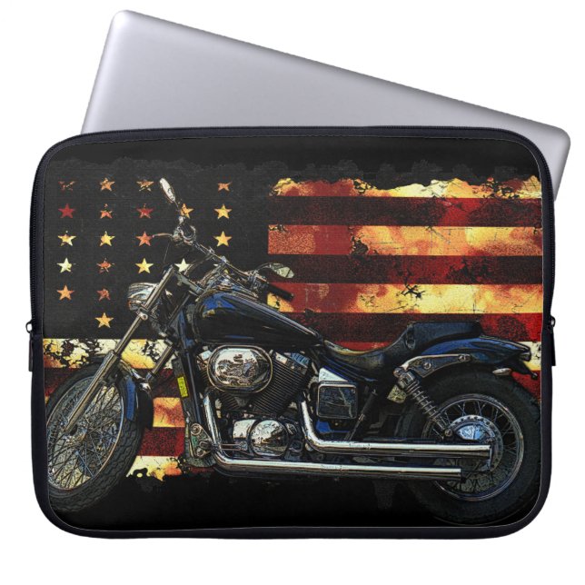 Housse Pour Ordinateur Portable Union, Guerre civile, Moto, Hog (Devant)