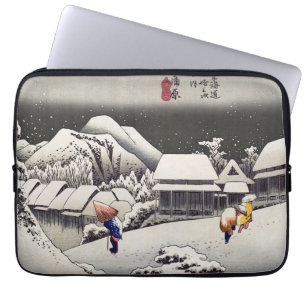 Housse Pour Ordinateur Portable Utagawa Hiroshige - Neige du soir à Kanbara