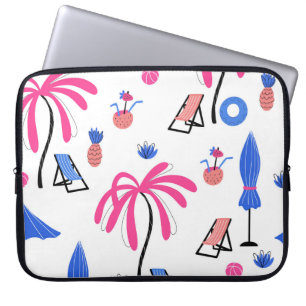 Housse Pour Ordinateur Portable Vacances d'été : Palm Trees Ananas Motif