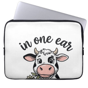 Housse Pour Ordinateur Portable Vache drôle avec une oreille dans l'autre par la m
