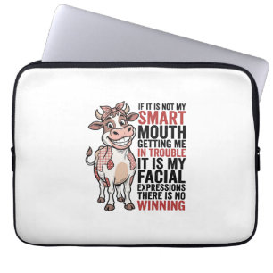 Housse Pour Ordinateur Portable Vache mignonne insolente graphique vintage Smart M