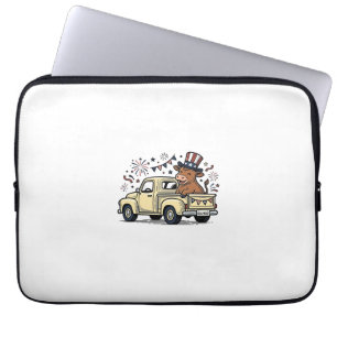 Housse Pour Ordinateur Portable Vache patriotique conception vectorielle camion 4