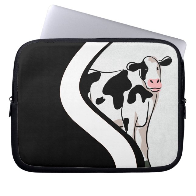 Housse Pour Ordinateur Portable Vache timide (Devant)