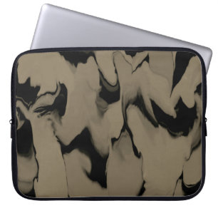 Housse Pour Ordinateur Portable Vagues de Noir et Brown