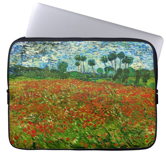 Housse Pour Ordinateur Portable Van Gogh Field with Poppies (F636) Fine Art (Devant)