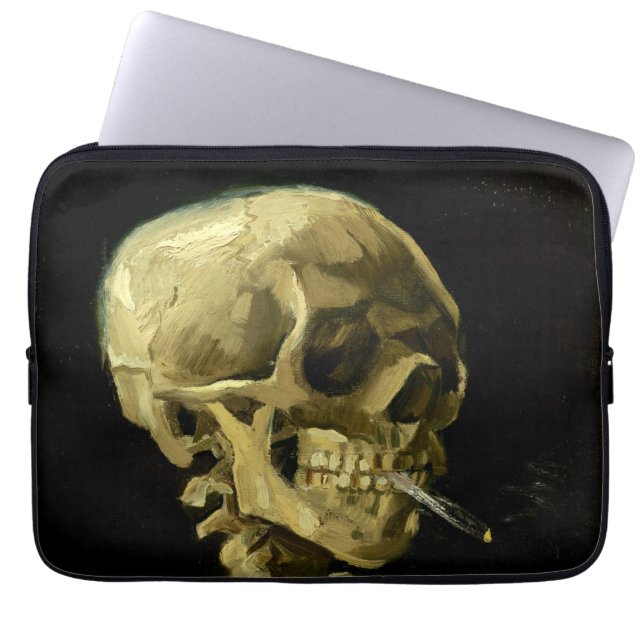Housse Pour Ordinateur Portable Van Gogh Fumer du squelette (Devant)