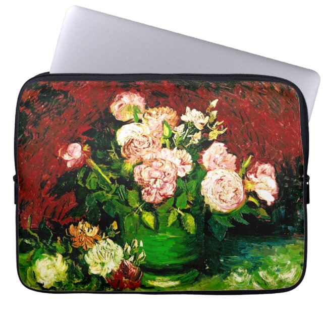 Housse Pour Ordinateur Portable Van Gogh Peonies et Roses (Devant)