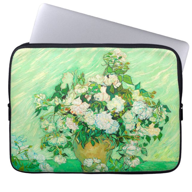 Housse Pour Ordinateur Portable Van Gogh White Roses (Devant)