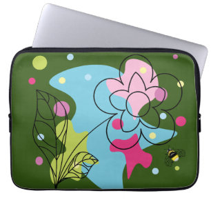 Housse Pour Ordinateur Portable Vecteur vectoriel tendance motif d'une fleur d'été