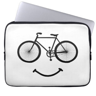 Housse Pour Ordinateur Portable Vélo et sourire T-shirt Tee - shirt de vélo Blac