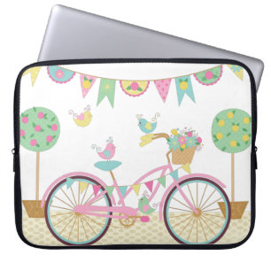 Housse Pour Ordinateur Portable Vélo rose mignon