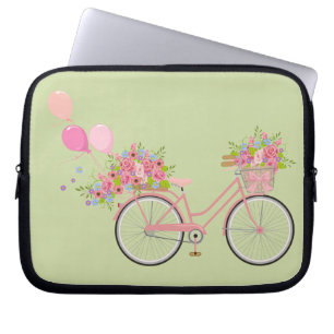 Housse Pour Ordinateur Portable Vélo Whimsical Rose