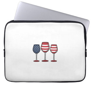 Housse Pour Ordinateur Portable Verres à vin patriotiques dessin de t-shirt vector