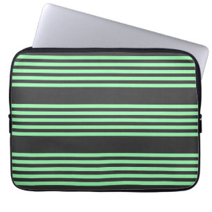 Housse Pour Ordinateur Portable Vert et charbon de bois cinq bandes motif