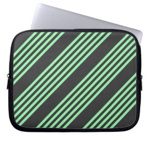 Housse Pour Ordinateur Portable Vert et charbon de bois cinq bandes motif