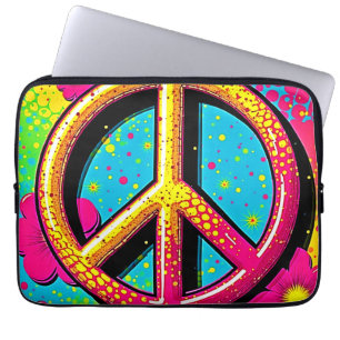 Housse Pour Ordinateur Portable Vibe de Paix et d'Amour Coloré
