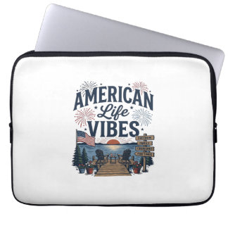 Housse Pour Ordinateur Portable Vibes de la vie américaine T-shirt vectoriel du la