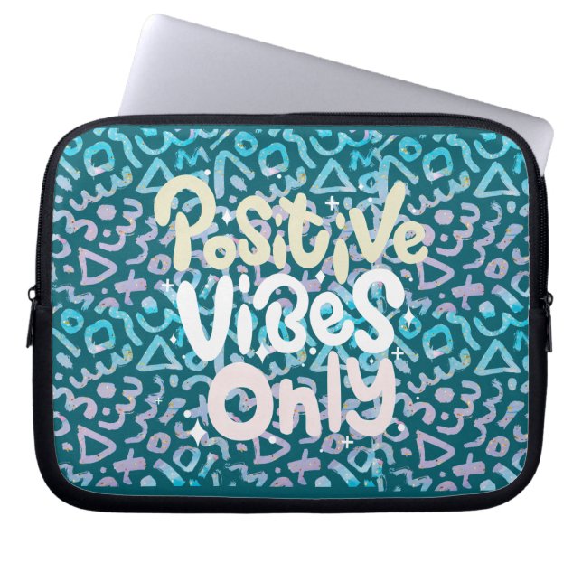 Housse Pour Ordinateur Portable Vibes positives uniquement géométriques vertes (Devant)