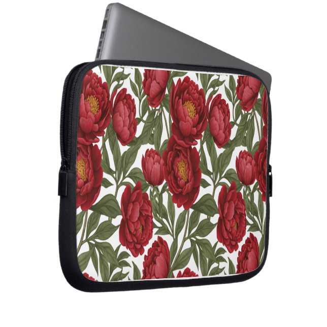 Housse Pour Ordinateur Portable Vibrant Red Peony Collection Customizable Party (Devant droit)