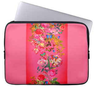 Housse Pour Ordinateur Portable Vibrant rose Vintage Rose Jardin Vibrant