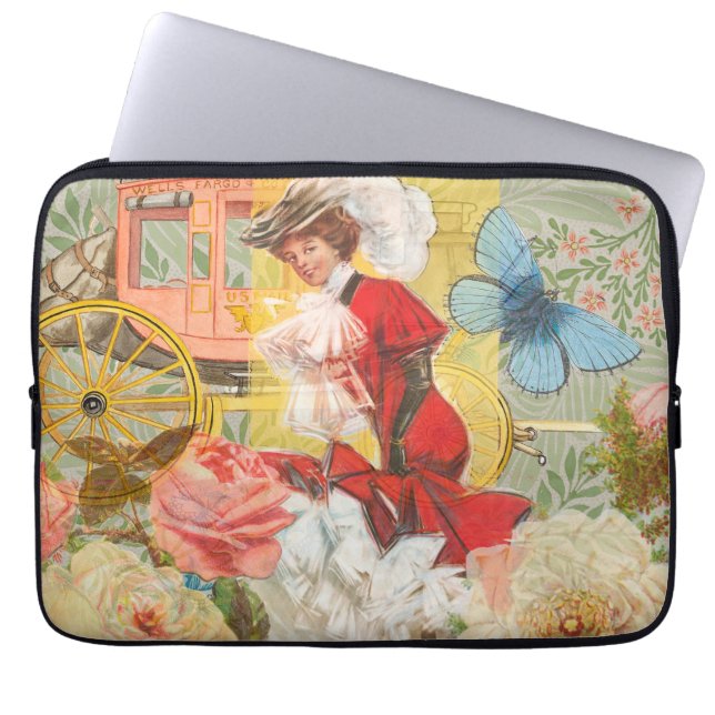 Housse Pour Ordinateur Portable Victorian Lady Woman Fun Carriage (Devant)
