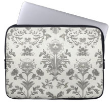 Victorien Damas Floral Blanc Vintage