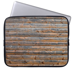 Housse Pour Ordinateur Portable Vieux mur de planches en bois avec fissures. Poutr