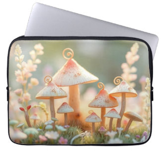 Housse Pour Ordinateur Portable Village de champignons Whimsical Watercolor | Ordi