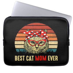 Housse Pour Ordinateur Portable Vintage Best Cat Maman Ever Happy Mother Day
