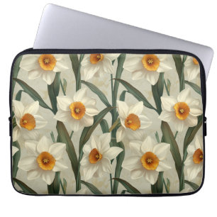 Housse Pour Ordinateur Portable Vintage Botanique Narcisse Ressort Floral