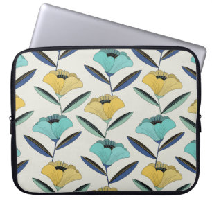Housse Pour Ordinateur Portable vintage couture d'illustration florale abstraite