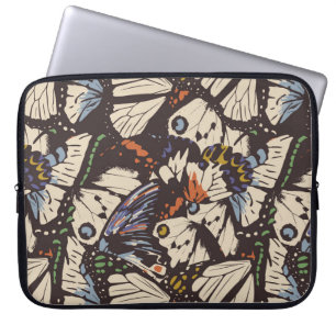 Housse Pour Ordinateur Portable Vintage papillons motif de surface. Coloré, t