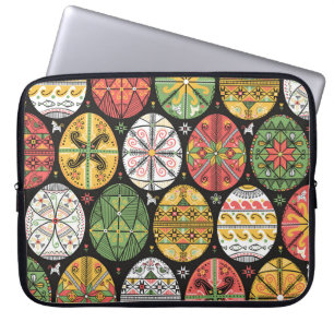 Housse Pour Ordinateur Portable vintage pattern with pysanky. Easter eggs pattern.